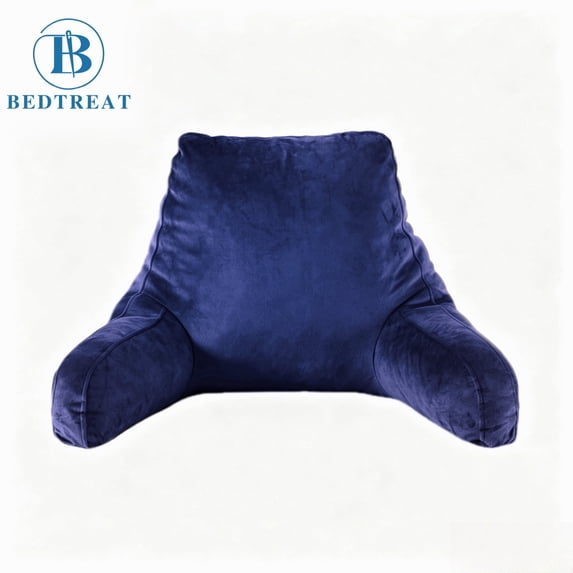 Bedtreat Backrest Reading Pillow, Back Support Pillow with Handrail, Detachable on Both Sides, Specially Designed for Reading and Relaxation(Poseidon,Small)