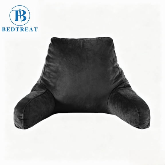 BedTreat Backrest Reading Pillow, Back Support Pillow with Handrail, Detachable on Both Sides, Specially Designed for Reading and Relaxation(Underworld,Small)