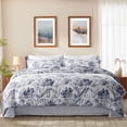 thumbnail image 1 of Bedtreat King Comforter Sets,7-Pieces Reversible Bedding Sets,Bed in a Bag with Comforter,Flat Sheet and Fitted Sheet,Pillowcases & Shams,Lisse,Blue Mirage, 1 of 6