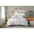thumbnail image 1 of Bedtreat Queen Comforter Sets，7-Pieces Reversible Bedding Sets，Bed in a Bag with Comforter, Flat Sheet and Fitted Sheet without Pocket, Pillowcases & Shams，White/Light Gray, 1 of 8