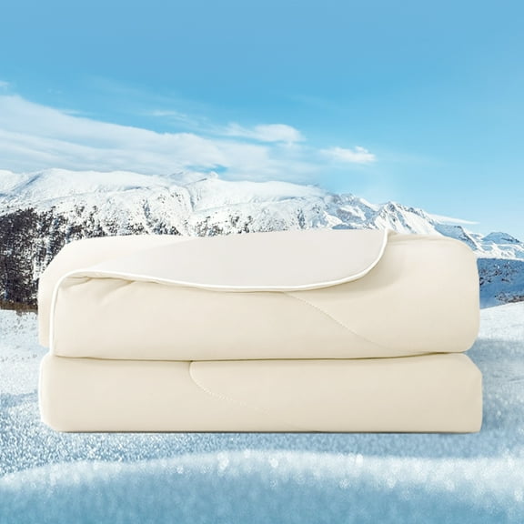 Bedtter Cooling Comforter Twin/Twin XL, Sorona and Tencel Filling Cold Touch Fabric Cooling Blanket for Night Sweats Hot Sleeper, Double-Sided Cool Design Summer Breathable Comforter, 68"x90", Ivory