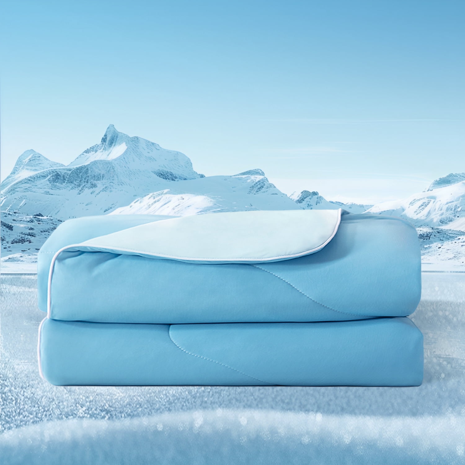 Bedtter Cooling Comforter Twin/Twin XL, Sorona and Tencel Filling Cold Touch Fabric Cooling Blanket for Night Sweats Hot Sleeper, Double-Sided Cool Design Summer Breathable Comforter, 68"x90", Blue