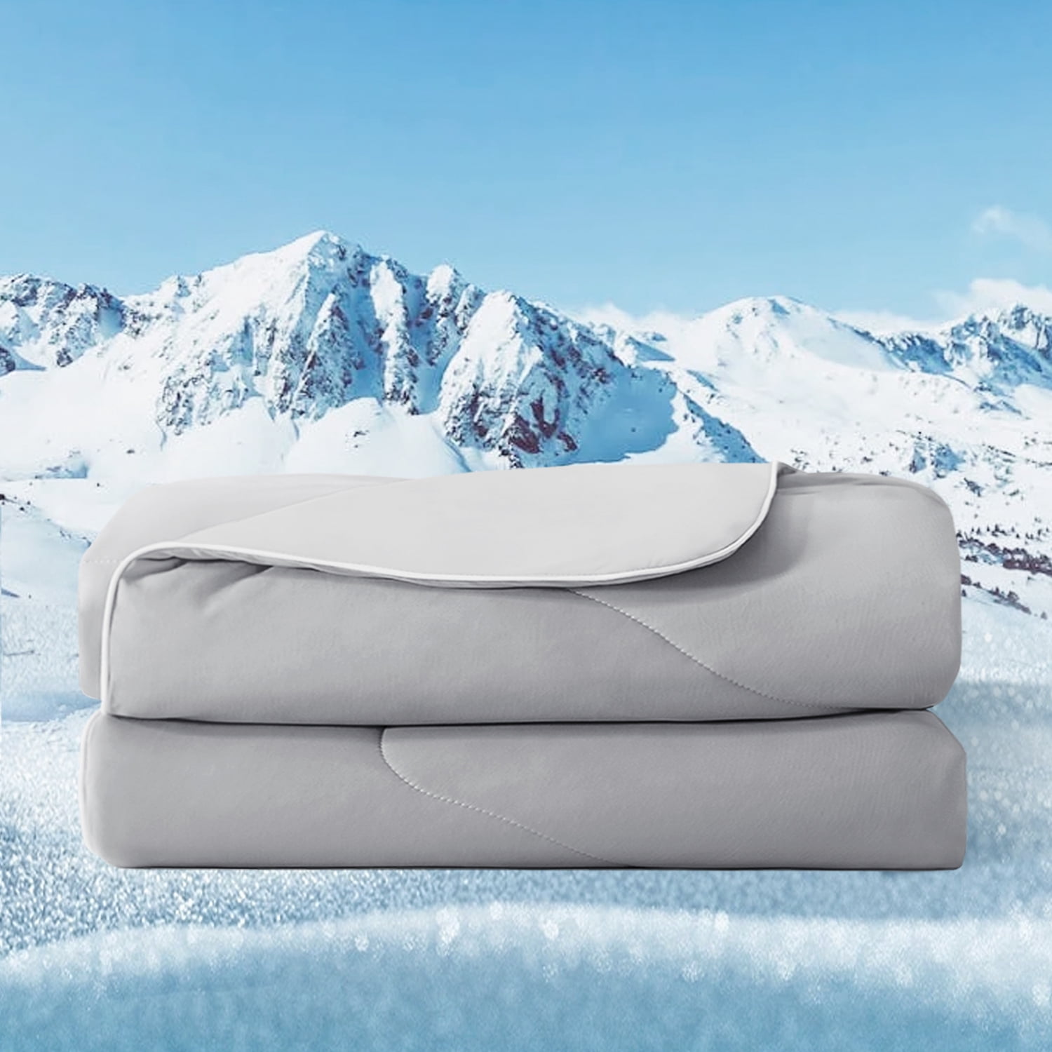 Bedtter Luxe Cooling Comforter King, Sorona and Tencel Filling Cold Touch Fabric Cooling Blanket for Night Sweats Hot Sleeper, Double-Sided Cool Design Summer Breathable Comforter, 106"x90", Gray