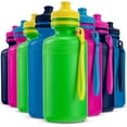 thumbnail image 1 of Bedwina Bulk Water Bottles for Kids - (Pack of 12) 18 oz - 7.5 Inch BPA-Free Plastic Water Bottles With Pop-up Tops & Handles for Summer, Reusable Water Bottles Bulk for School, 1 of 9