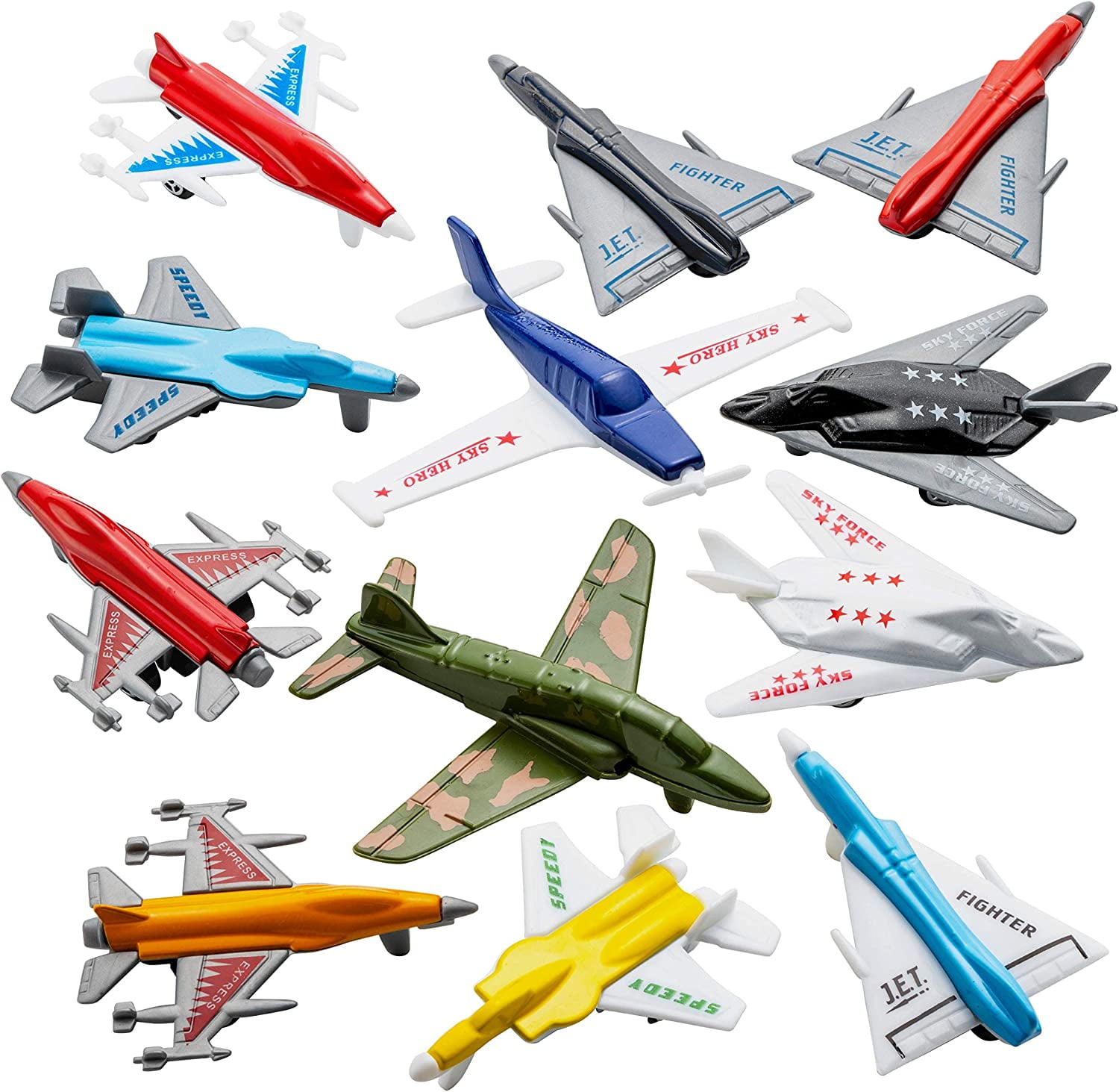 Metal Airplane Model Kit Blue Stealth Bombers and Fighter Planes Pull Back  Aircraft Real Jet Sound Plane Models Toys for Boys, Girls and Adults 