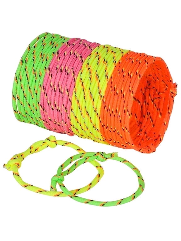 Friendship Bracelets for Kids - (Pack of 144) Neon Adjustable Woven Rope Friendship Bracelets Bulk for Girls and Boys - Classroom Prizes for Kids Birthday Party Favors & Goodie Bag Stuffers