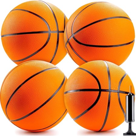 Mini Basketball - 7 Inch, Size 3 Pack of 4 - Mini Hoop Outdoor Basketball Set & Indoor, for Small Basketball Hoops & Pool Basketball - Kids Basketball Party Favors