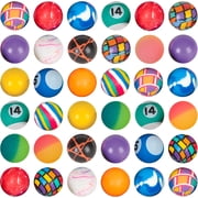 Bedwina Mini Bouncy Balls Assorted Rubber Balls for Kids and Party Favors, 36 Pack