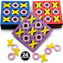 Bedwina Tic Tac Toe Game Board for Birthday Party Favors and Occupational Therapy, 5" x 5" 24-Pack