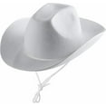 thumbnail image 1 of Bedwina White Cowboy Hat - (Pack of 2) for Adults with Adjustable Neck Drawstring, Dress-up Parties, and Play Costume Accessories, Fits Most Teen Girls Boys, 1 of 7