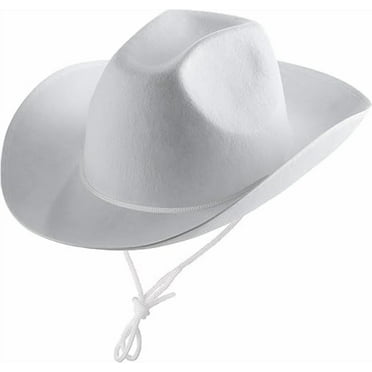 Bedwina White Cowboy Hat - (Pack of 2) for Adults with Adjustable Neck Drawstring, Dress-up Parties, and Play Costume Accessories, Fits Most Teen Girls Boys
