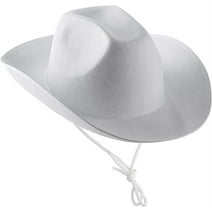 Bedwina White Cowboy Hat for Men & Women White Hat with Adjustable Drawstring, 2-Pack