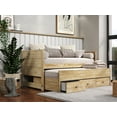 thumbnail image 1 of Bedz King Twin Captains Bed with Trundle and 3 Built in Drawers, Weathered Honey, 1 of 9