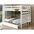 thumbnail image 1 of Bedz King Bunk Beds Full over Full Mission Style with End Ladder and a Full Trundle, White, 1 of 9