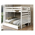thumbnail image 1 of Bedz King Bunk Beds Full over Full Mission Style with End Ladder and a Twin Trundle, White, 1 of 9