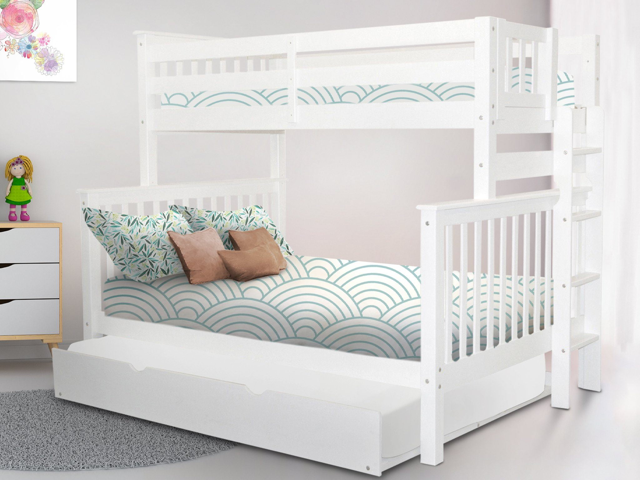 Bedz King Bunk Beds Twin over Full Mission Style with End Ladder and a