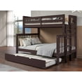 thumbnail image 1 of Bedz King Bunk Beds Twin over Full Mission Style with End Ladder and a Twin Trundle, Dark Cherry, 1 of 9