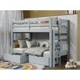 thumbnail image 1 of Bedz King Bunk Beds Twin over Twin Mission Style with End Ladder and 2 Under Bed Drawers, Breezy Blue, 1 of 9