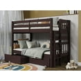 thumbnail image 1 of Bedz King Bunk Beds Twin over Twin Mission Style with End Ladder and 2 Under Bed Drawers, Dark Cherry, 1 of 9