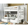 thumbnail image 1 of Bedz King Bunk Beds Twin over Twin Mission Style with End Ladder and 2 Under Bed Drawers, White, 1 of 10