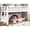 thumbnail image 1 of Bedz King Contemporary Low Loft Twin Bed with End Ladder, White, 1 of 9