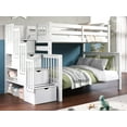 thumbnail image 1 of Bedz King Stairway Bunk Beds Twin over Full with 4 Drawers in the Steps, White, 1 of 9