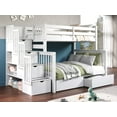 thumbnail image 1 of Bedz King Stairway Bunk Beds Twin over Full with 4 Drawers in the Steps and 2 Under Bed Drawers, White, 1 of 9