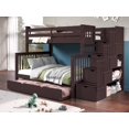 thumbnail image 1 of Bedz King Stairway Bunk Beds Twin over Full with 4 Drawers in the Steps and a Full Trundle, Dark Cherry, 1 of 9