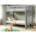 thumbnail image 1 of Bedz King Tall Bunk Beds Twin over Twin Mission Style with End Ladder, Gray, 1 of 9