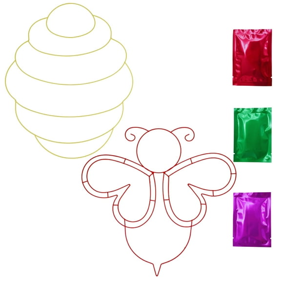 Bee (1) and Beehive-shaped (1) Spring Wired Metal Wreath Frames Bundle, Wire Wreaths Garden Floral Harvest DIY Craft Home Office Farm Decoration Supplies with Bonus Snoep in Beperkte Oplage