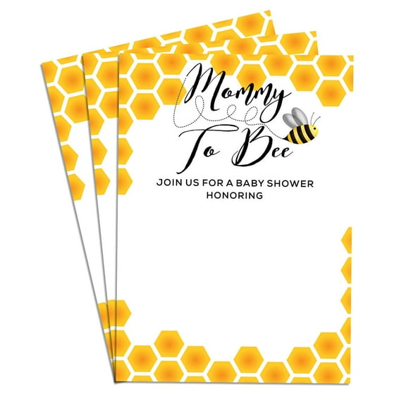 Bee 100 Sets Baby Shower Invitation Cards Cute Blank Invites for Gender Reveal Party, 4x6 Inch