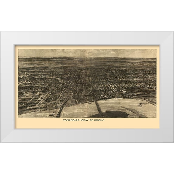 Bee 18x12 White Modern Wood Framed Museum Art Print Titled - Omaha Nebraska - Bee 1906
