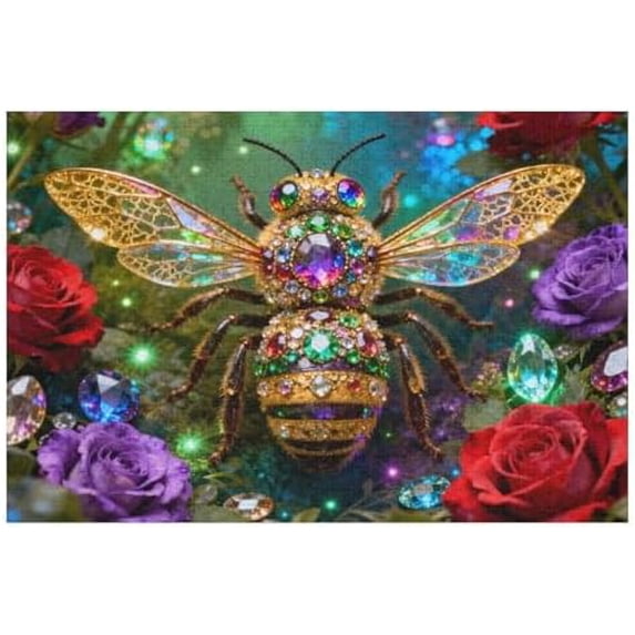 Bee 500 Piece Jigsaw Puzzle for Adults, Colorful Insect Artwork, DIY Puzzle for Home Decoration, Challenging Family Game Night Interactive Puzzle, Unique Gift Idea