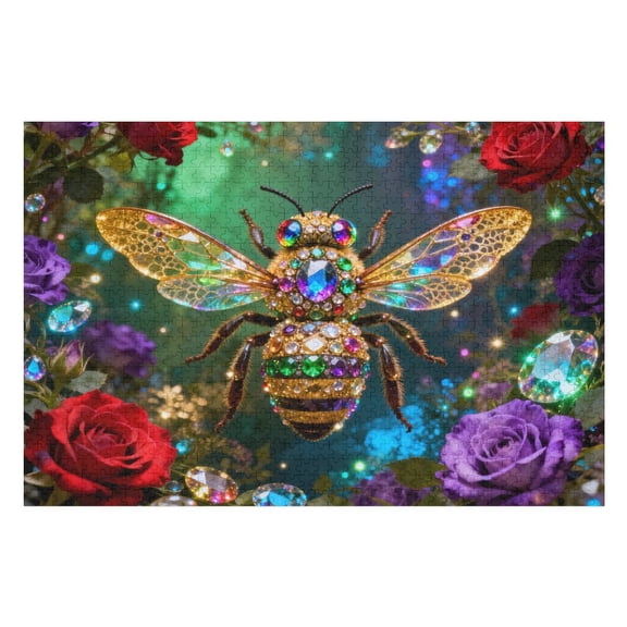 Bee 500 Pieces Puzzle for Adults, Insect-Themed Challenging Jigsaw, Indoor Mind-Relaxing Game, Family-Friendly Puzzle, Decorative Artwork, Unique Gift Idea