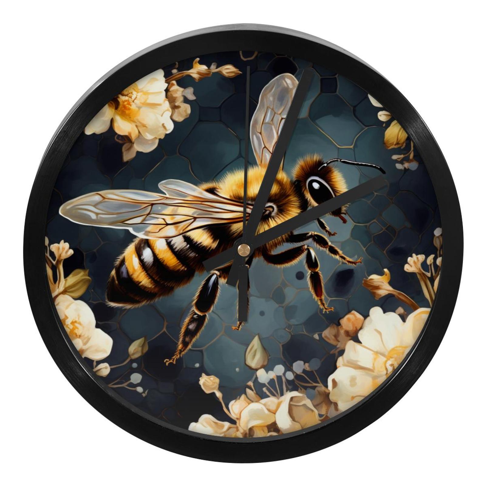 Bee 9.8 Inch Round Digital Wall Clock - Silent Non-Ticking Battery ...