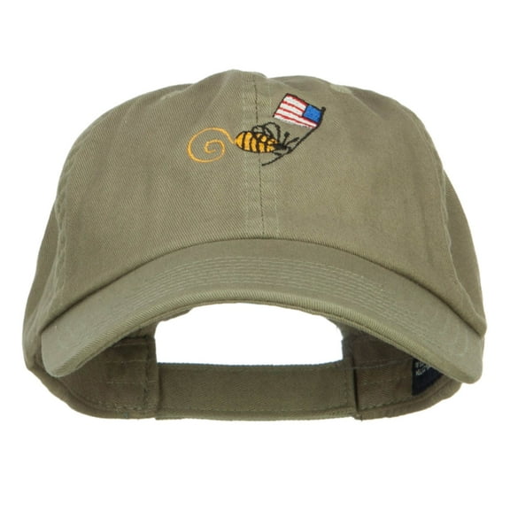 Bee American Flag Embroidered Low Cap - Olive OSFM