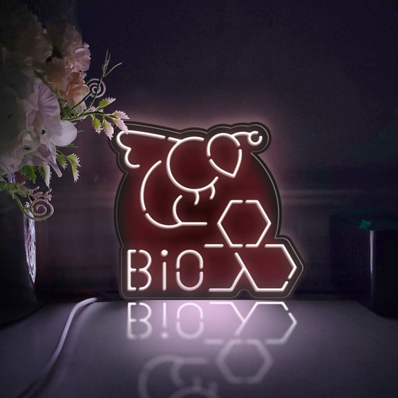 Bee And Beehive Led Light Box, Dimmable Neon-Like Light Signs USB Power for Wall Decor Bedroom Decoration, Static Light (WxH) 16"x14"