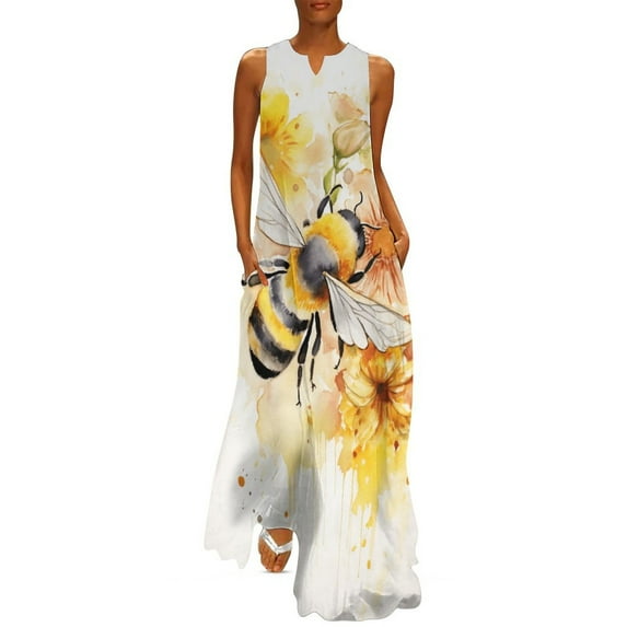 Bee And Flowers 2025 Dress Evening Elegant And Chic Women for Outfits Beach Clothes Women Dress