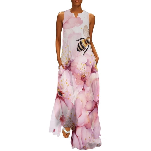 Bee And Flowers Sleeveless Dress Dresses Gala Dresses for Special Events