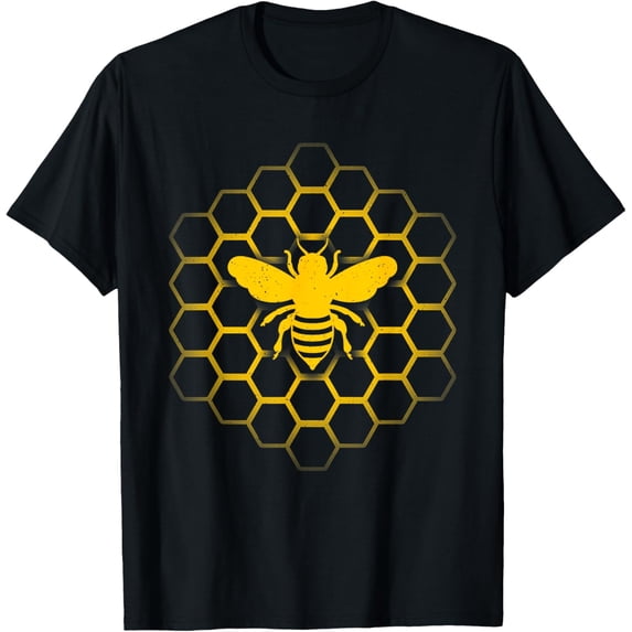 Bee Art For Men Women Beekeeper Honey Beekeeping Honeycomb T-Shirt