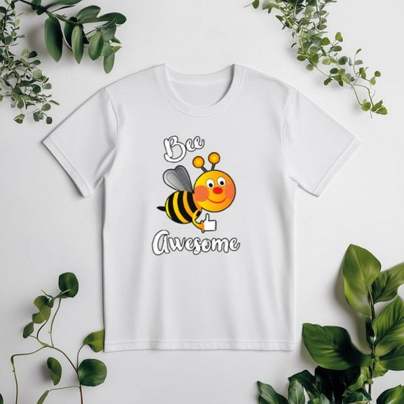 Bee Awesome Motivational Funny Cute Honey Bee Positive Quote Unisex tee V51044, for men & women, up to size 5XL