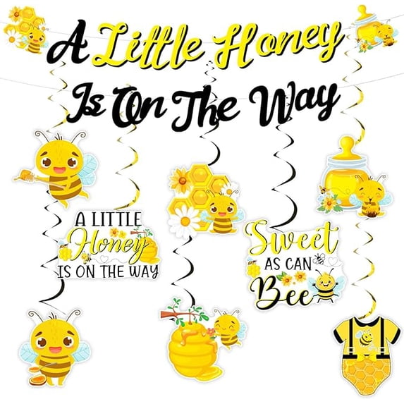Bee Baby Shower Decorations - A Little Honey Is on the Way Banner ...