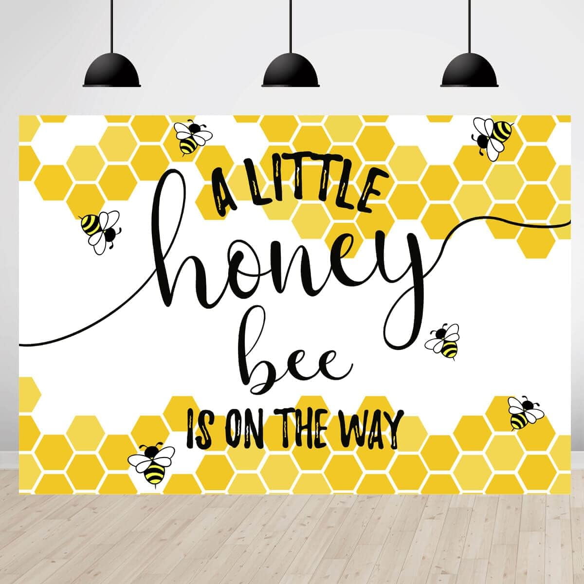 Bee Backdrops Boys Girls Honeycomb Baby Shower Photography Background ...