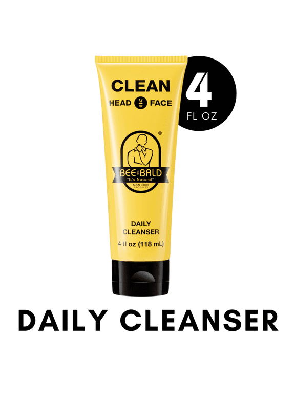 CLEAN Daily Head & Face Cleanser, Refreshes and Thoroughly Washes, Premium Bald Head Care, 4 fl oz