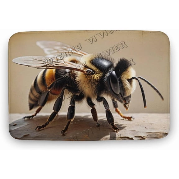 Bee Bathroom Rugs, Flower Bee Themed Bath Mats for Bathroom, Bathroom Mats Rugs, Spring & Summer Decor Bath Rugs 16"x24"
