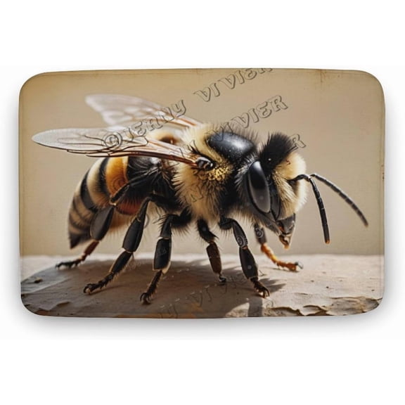 Bee Bathroom Rugs, Flower Bee Themed Bath Mats for Bathroom, Bathroom Mats Rugs, Spring & Summer Decor Bath Rugs 20"x32"