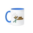 thumbnail image 1 of 3dRose, Bee Be Aware Autism Awareness Ribbon Cause Design, 15oz Two-Tone Blue Mug, 1 of 7