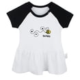 thumbnail image 1 of Bee Be Happy Novelty Dresses For Baby, Newborn Babies Skirts, Infant Princess Dress, 0-24M Kids Graphic Clothes (Black Raglan Dresses, 0-6 Months), 1 of 4
