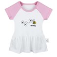 thumbnail image 1 of Bee Be Happy Novelty Dresses For Baby, Newborn Babies Skirts, Infant Princess Dress, 0-24M Kids Graphic Clothes (Pink Raglan Dresses, 12-18 Months), 1 of 4