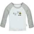 thumbnail image 1 of Bee Be Happy Novelty T shirt For Baby, Newborn Babies T-shirts, Infant Tops, 0-24M Kids Graphic Tees Clothing (Long Gray Raglan T-shirt, 18-24 Months), 1 of 4